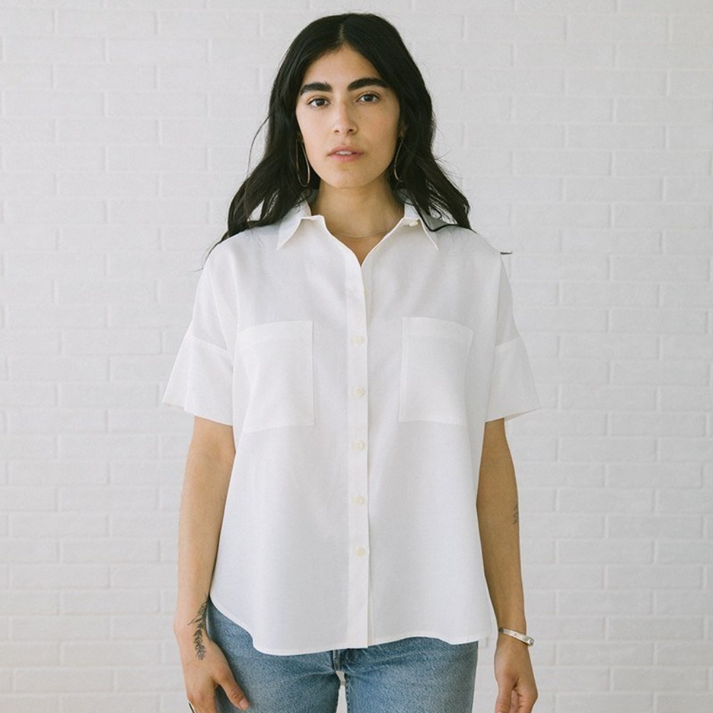 Tradlands Box Top Tencel Linen – Salt